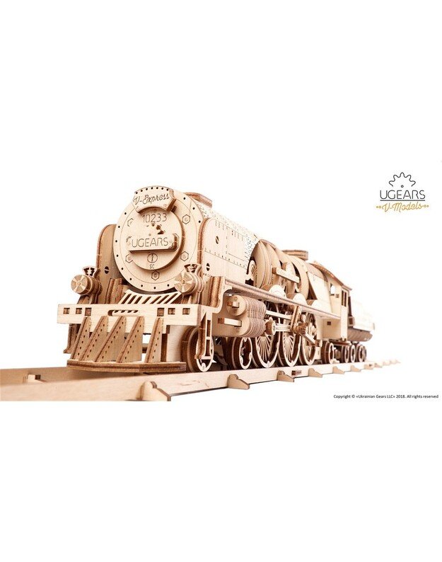 V-Express garo traukinys su bėgiais