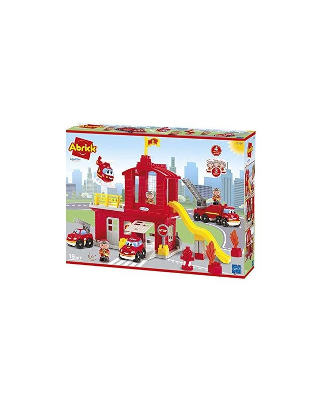 Ecoiffier ugniagesių stotis su transporto priemonėmis