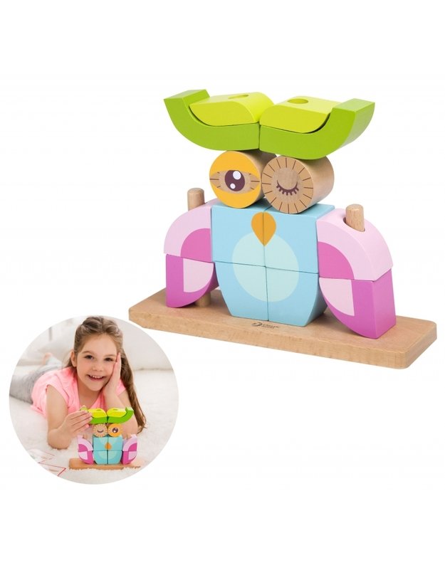 3D Classic World kūrybinės kaladėlės - Pelėda