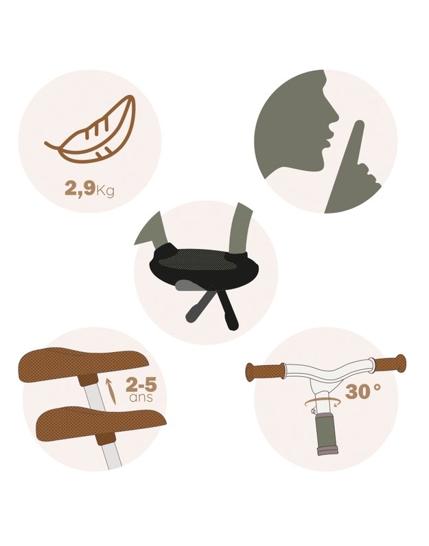  SMOBY metalinis balansinis dviratis su pritvirtinta kojų atrama