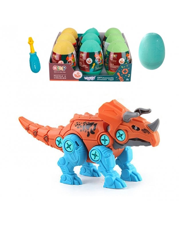 WOOPIE Triceratopsas dinozauras  kiaušinyje + Atsuktuvas