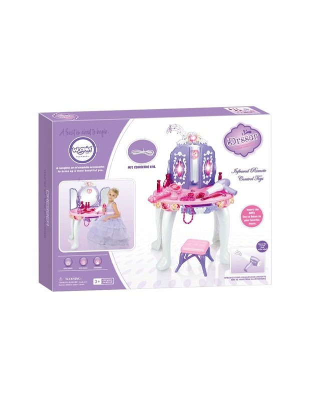 WOOPIE interaktyvus kosmetinis staliukas mergaitei su MP3 įvestimi  + priedai
