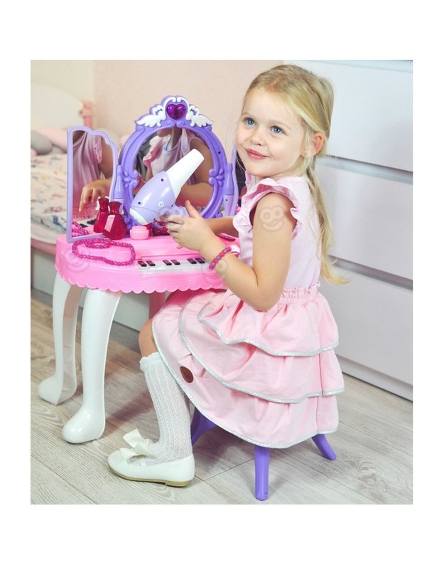 WOOPIE kosmetinis staliukas su pianinu + 13 priedų