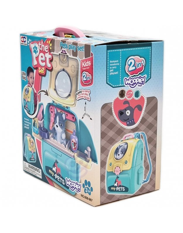 WOOPIE 2in1 nešiojamas šuniuko grožio salonas kuprinėje