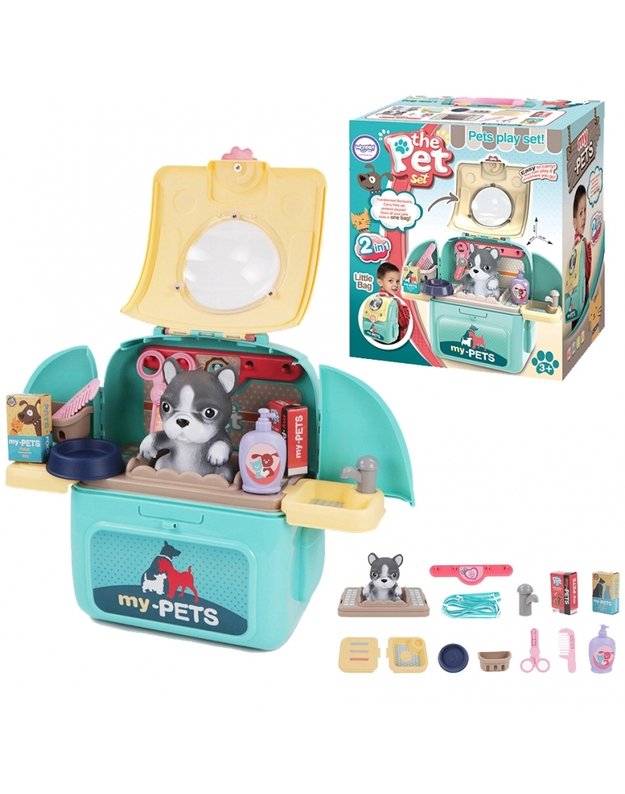 WOOPIE 2in1 nešiojamas šuniuko grožio salonas kuprinėje