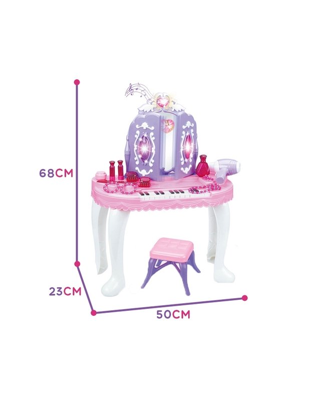 WOOPIE kosmetinis staliukas su pianinu + 13 priedų