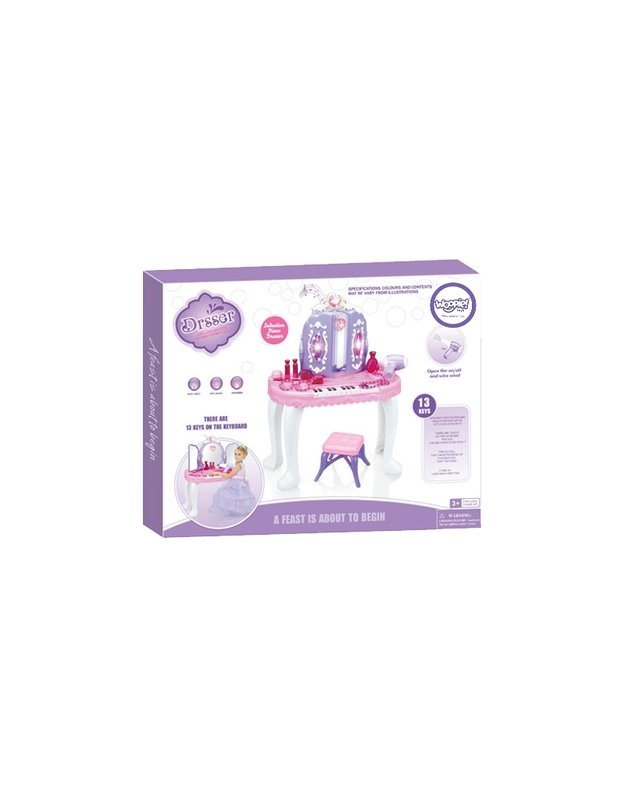 WOOPIE kosmetinis staliukas su pianinu + 13 priedų