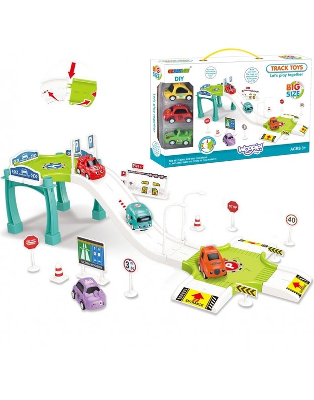 WOOPIE automobilių trasa + 3 automobiliai