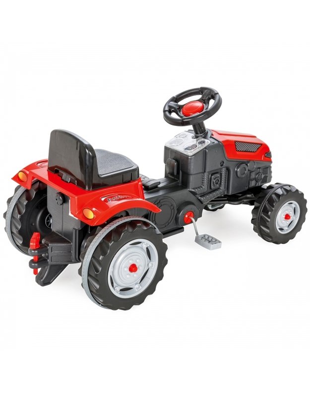 WOOPIE Traktorius su pedalais - raudonas