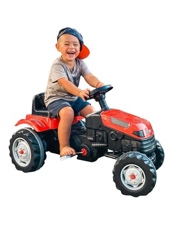 WOOPIE Traktorius su pedalais - raudonas